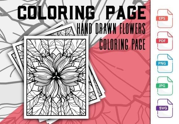 A Designer's Take on the One Page Coloring Book Floral