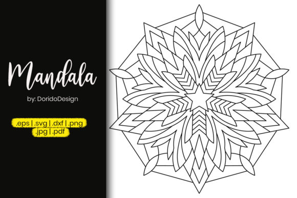 A Versatile Star Mandala Coloring Page for Graphics & Crafting
