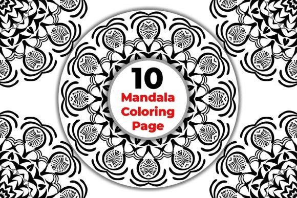 Anti-Stress Floral Mandala Coloring Page Graphics