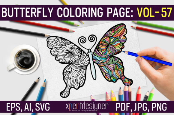 Butterfly Coloring Page for Adults 57 Graphics & Coloring Pages Amp