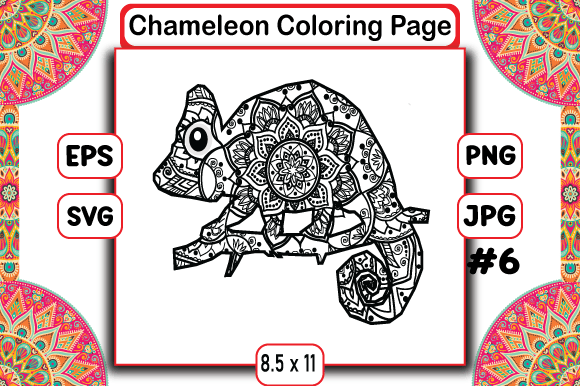 Chameleon Graphics: A Coloring Pages Asset for Crafters