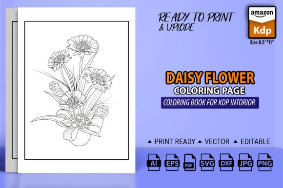 Daisy Flower Coloring Page Book: A Graphic Asset for Crafting Warm Brand Narratives