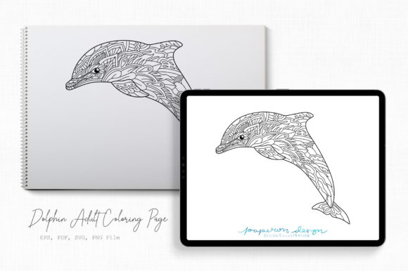 Dolphin Adult Coloring Page Graphics & Coloring Pages Amp