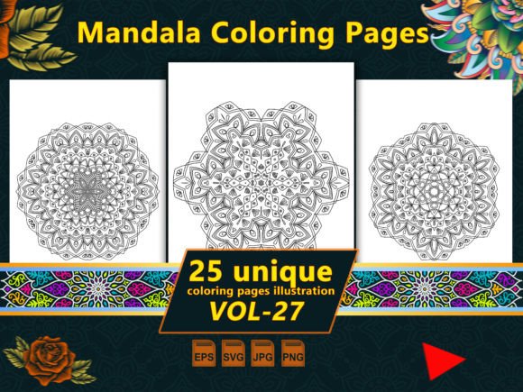 Evaluating Mandala Coloring Pages Vol-27 Interiors for Commercial Use
