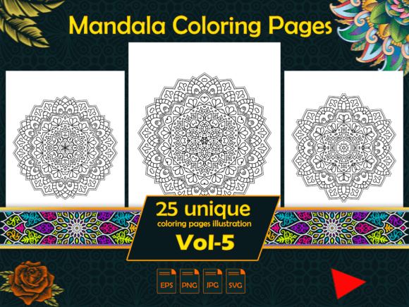 Evaluating Mandala Coloring Pages Vol-5 Interiors for Real Business Graphics