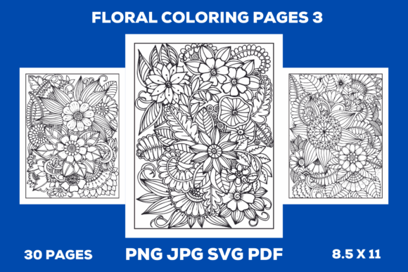 Floral Coloring Pages 3: Graphics & Coloring Pages Amp