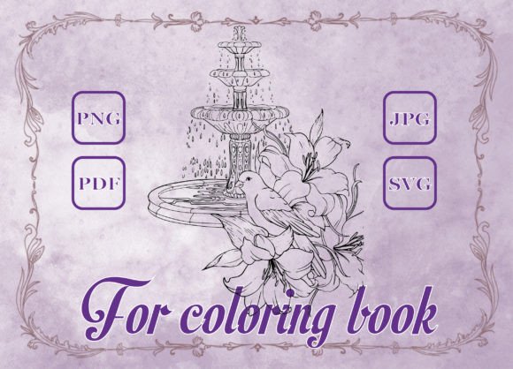 KFountain Bird Flowers Adult Coloring Book: A Versatile Graphics Asset