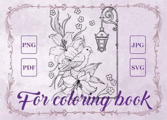 Lantern Pole Bird Adult Coloring Book: A Versatile Graphics Asset