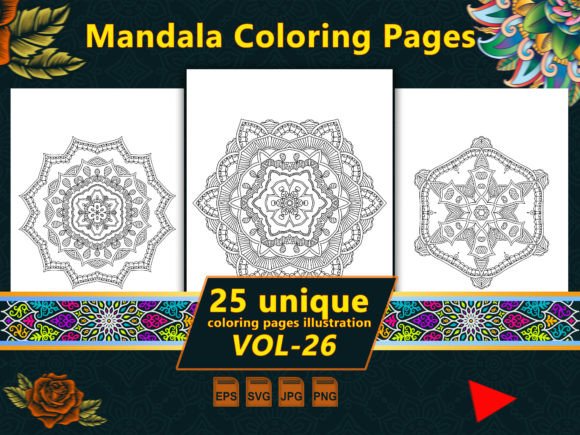 Mandala Coloring Pages Vol-26: A Versatile Graphics Asset Review