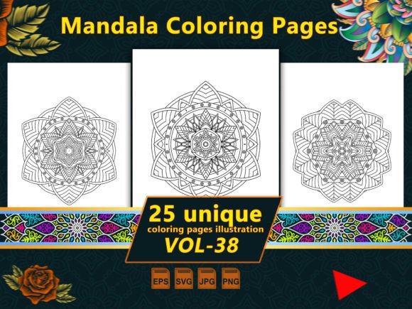 Mandala Coloring Pages Vol-38: A Graphics Asset Review for Creative Businesses