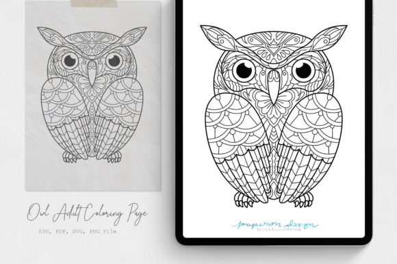 Owl Adult Coloring Page: Graphics for Coloring Pages Amp