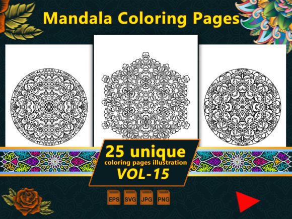 Reviewing Mandala Coloring Pages Vol-15 for Editorial Graphics